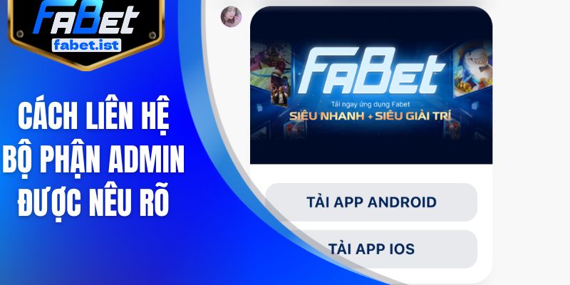 Cách liên hệ bộ phận Admin được nêu rõ