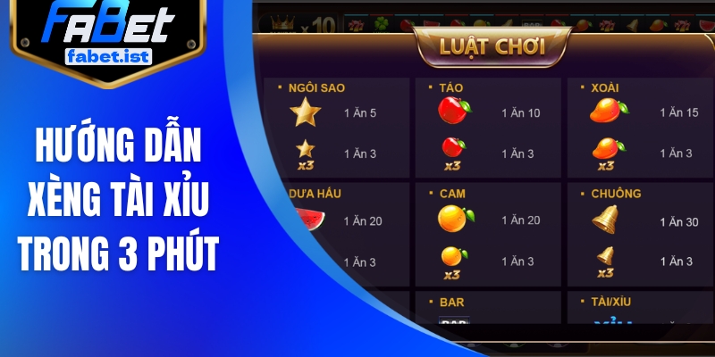 Hướng dẫn xèng tài xỉu trong 3 phút