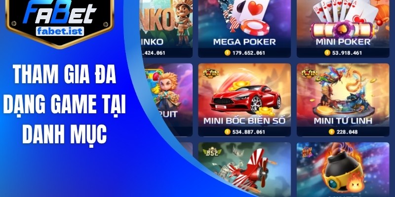 Tham gia đa dạng game tại danh mục
